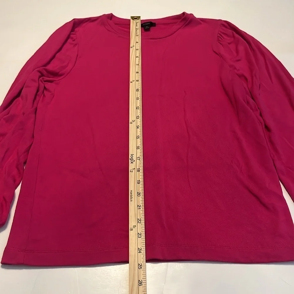 J. Crew Pink Supercozy Puff-Sleeve Pullover Long Sleeve Size M